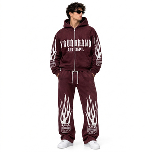 Conjunto Deportivo Personalizado para Hombre, Sudadera con Capucha Extra Grande y Pantalones Jogger de Felpa de Algodón Grueso, con Diseño Impreso en la Espalda, Estilo Urbano - Product Image 6
