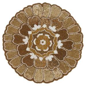 แผ่นรองจานปักลูกปัดทรงกลมหรูหรา สไตล์โบโฮ แผ่นรองจานปักลูกปัดเม็ดเล็ก - Product Image 3