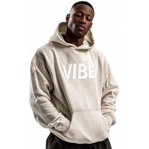 Sweat-shirt à capuche surdimensionné marron personnalisé pour homme avec poche avant et imprimé abstrait, vêtement décontracté d'automne, 100% coton French Terry - Product Image 2
