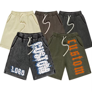 กางเกงขาสั้นผู้ชายขายส่ง ผ้าฝ้าย 100% กางเกงขาสั้นผ้าฟลีซเรียบง่าย สไตล์ลำลอง สตรีทแวร์ กางเกงขาสั้นฤดูร้อน เสื้อผ้าผู้ชาย - Product Image 1