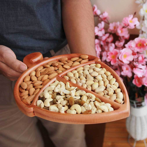 Wood Dry Fruit Tray Rustic Decorative Wood Serving Dish Platter Decorative Platter Irregular Leaf Shape Wood Dry Fruits Tray - Product Image 2