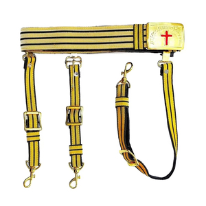 Masonic Past Grand Commander Regalia Belt – Knights Templar Officer Belt with Gold Buckle & Red Cross Emblem – Premium Red - Product Image 2