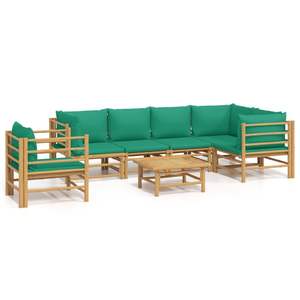 Conjunto Modular de Muebles de Jardín de Bambú Marrón Natural para Exteriores - Product Image 2