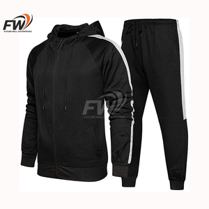 Custom Streetwear Baggy Sweatsuit Cotton <b>Plain</b> <b>Tracksuits</b> For Men Heavy Weight Sweatpants And Hoodie Set - Product Image 2