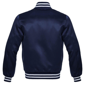 Veste de baseball personnalisée en toile coupe-vent avec manches en cuir, respirante, brodée, décorations en cristal, col en V pour homme - Product Image 2