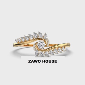 ZAWO Luxury Diamond <b>Bangle</b> in Gold White Yellow Rose Gold Elegant Statement Jewelry for Women Engagement Anniversary Party - Product Image 6