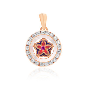 <b>Solid</b> 18K <b>Gold</b> Round Brilliant Cut CZ Diamond Charm <b>Pendant</b> for Women Luxury Party Wear Regular Size SGL Certified Gift - Product Image 6