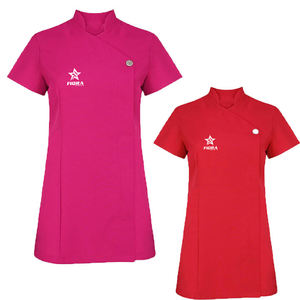 บริการ OEM เสื้อผ้าฝ้ายผสมโพลีเอสเตอร์ ชุดยูนิฟอร์มสปาแบบกำหนดเองสำหรับผู้หญิง เสื้อคลุมร้านเสริมสวย กระดุมแป๊ก ชุดทำงานร้านทำเล็บ ชุดยูนิฟอร์ม - Product Image 1