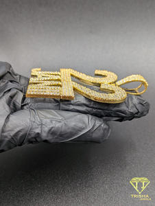 Colgante de Diamante Moissanita Personalizado con Número 22, Collar con Nombre Jani, Colgante con Nombre Personalizado, Colgante Iced Out - Product Image 4