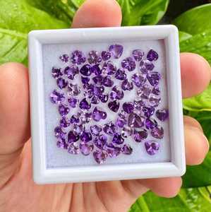Aigue-marine naturelle taille cœur, pierres violettes en vrac certifiées IGI, effet lumineux pour la fabrication de bijoux, haute qualité - Product Image 5