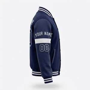 เสื้อแจ็คเก็ตวาร์ซิตี้สไตล์สปอร์ตแบบยูนิเซ็กซ์ คลาสสิค ลายตัวอักษรเบสบอล พรีเมียม สไตล์วิทยาลัย ลำลอง สตรีทแวร์ ทีมกีฬา โลโก้ทีมด้านหน้า - Product Image 2
