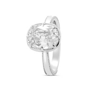 Bague de fiançailles de luxe en or blanc 14 carats avec diamant de laboratoire taille coussin 3 carats pour femme, certifiée IGI, style vintage, alliance de mariage Migraine - Product Image 6