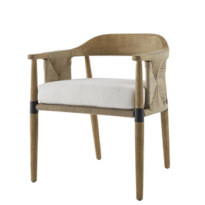 Chaise de jardin en teck massif avec corde, design naturel, durable, imperméable, pour extérieur - Becka - Product Image 1