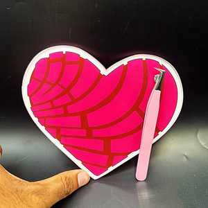 Plaque magnétique professionnelle en acrylique écologique pour extensions de cils, avec logo personnalisé, motif cœur rose, outils pour pose de cils, vente en gros - Product Image 5