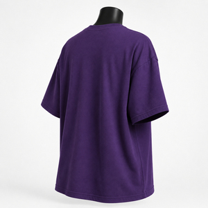 Camiseta Morada Oversize Personalizada para Mujer, Manga Corta, Algodón Casual, Venta al por Mayor, Precio Económico, OEM, Transpirable, Precio Barato 2026 - Product Image 5
