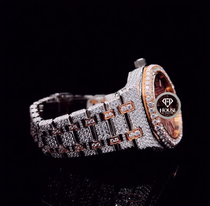 Reloj de Acero Inoxidable para Mujer Estilo Hip Hop, con Diamantes Redondos Brillantes VVS, Cierre Seguro, Movimiento Automático - Product Image 2