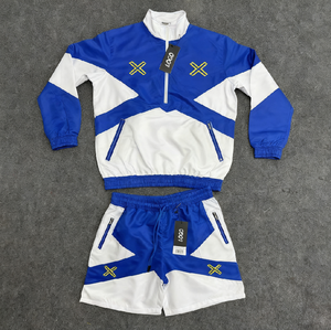 High Quality Men Nylon Tracksuit Relaxed Fit Breathable Windbreaker <b>Jacket</b> and Shorts Set - Product Image 2