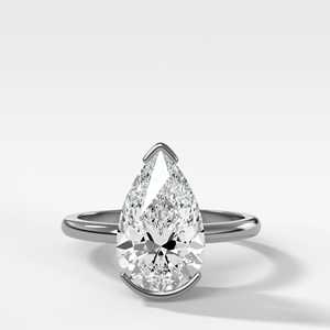 Solid 14K 18K Gold Teardrop Engagement <b>Ring</b> F VS Lab Grown <b>Open</b> Side Floating <b>Ring</b> Custom High End Jewelry Factory Bulk Supplier - Product Image 6