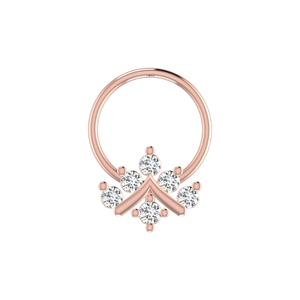 เครื่องประดับทรงแหลมสีทอง14K ดีไซน์ยอดสง่างามพร้อมหมุดจมูกเพชรธรรมชาติ0.11ct - Product Image 2