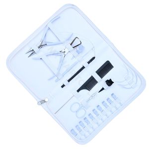 Juego de Herramientas para Extensiones de Cabello con Microperlas Blancas, Alicates para Abrir y Cerrar Perlas, Gancho para Tirar de Perlas, Agujas Curvas y de Coser para Salón - Product Image 1