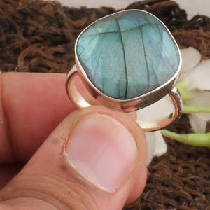 925 Sterling <b>Silver</b> Bezel Setting Turquoise Brilliant Cut Handmade Classic <b>Boho</b> Dainty Solitaire <b>Ring</b> Certified Jaipur Unisex - Product Image 2