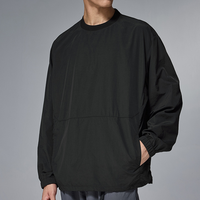 Kaos Rajut Pria Lengan Pendek O-Neck Warna Solid Ukuran Besar Atasan Kasual Ramah Lingkungan untuk Aktivitas Luar Ruangan Hitam Abu-abu