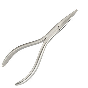 Pince plate à pointe fine Langbeck Premium, 140 mm, argentée, sans marquage CE, pointes lisses pour fils en acier inoxydable jusqu'à 0,7 mm, usage dentaire - Product Image 4