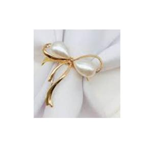 Porte-serviettes en métal laiton plaqué or, design classique, forme personnalisée, écologique, pour fêtes et mariages, vente chaude - Product Image 1