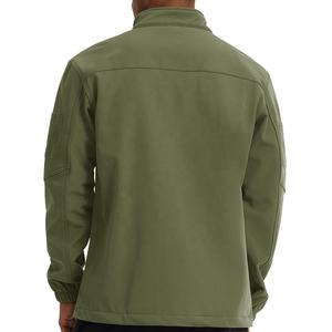 Veste en polaire vert olive pour homme, col montant, fermeture éclair, style workwear, coupe régulière, coupe-vent, couleur unie, matière polyester - Product Image 2