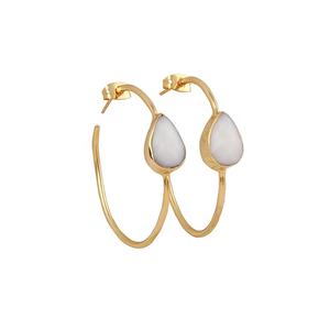 Hermoso pendiente de piedra preciosa de apatita, chapados en oro pendientes de aro, joyería de piedras preciosas de corte facetado, pendientes de uso diario, artículo de regalo para ella - Product Image 6