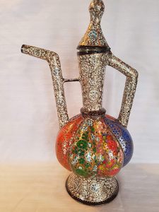 Botella Surahi de Papel Maché y Latón de Cachemira, Hecha a Mano, Decorativa, Artesanía Tradicional Cachemirí - Product Image 5