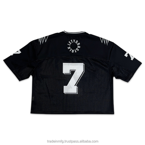 Vente en gros de maillots de football américain à sublimation personnalisés, design en maille Boxy surdimensionnée pour vêtements de football - Product Image 6