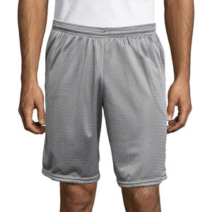 Pantalones Cortos Deportivos de Malla Ecológica 100% Poliéster con Logotipo Personalizado de Alta Calidad, Estilo Urbano, Color Sólido, para Hombre - Product Image 1