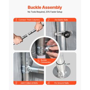 Tenda da Esterno Resistente 6 X 8 Piedi, Capanno Portatile Impermeabile con Porta a Rullo e Prese d'Aria per Uso in Giardino - Product Image 3