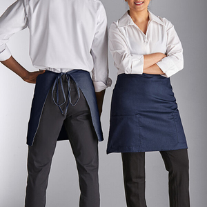 Tablier tissé marron pour femme avec rayures blanches et poches, idéal pour l'uniforme du personnel de service de restaurant et de bar - Collection 2026 à succès - Product Image 6