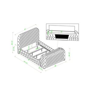 Tête de lit capitonnée en velours noir, design innovant, avec élévateur de télévision intégré, <span class=keywords><strong>confort</strong></span> luxueux, 1 pièce, pour lit King Size - Product Image 5