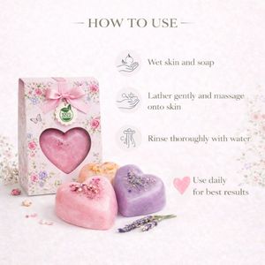 Jabón Artesanal Premium 100% Natural en Forma de Corazón, con Aceites Esenciales Herbales Puros y Orgánicos, Jabón en Barra Blanqueador para Piel Seca, Marca Privada - Product Image 6