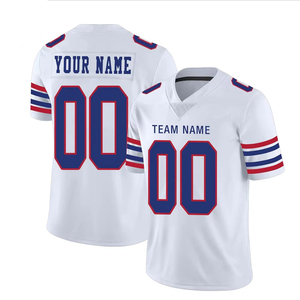 Breathable Custom Name Number Printed Plus Size Sports American Football Jersey 100% Polyester Anti-Bacterial Quick Dry <b>Silver</b> - Product Image 4