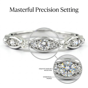 Bague moderne en or blanc 18 carats avec diamant rond taille marquise pour mariage, avec certificat, support OEM/ODM, personnalisation - Product Image 2