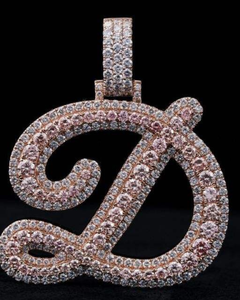 Custom Round Cut Fancy Lab Diamond HipHop <b>Pendant</b> 925 <b>Silver</b> Iced Out Personalized <b>Initial</b> Letter <b>Pendant</b> Fashion Rapper <b>Pendant</b> - Product Image 1