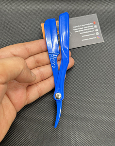 Saaqaans Enterprises New Premium Blue Non-Folding Barber Straight Cut Throat <b>Razor</b> Single Edge <b>Blades</b> Stainless Steel <b>Blade</b> - Product Image 2