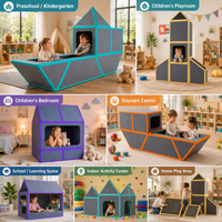 Cube de jeu modulaire en fibre de polyester magnétique pour enfants, maison de jeu, blocs de construction souples pour la salle de jeux intérieure des enfants