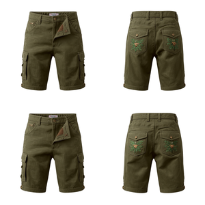 Pantalones Cortos Bávaros Verde Oliva para Hombre Sin Marca, Tradicionales para Oktoberfest, Alpines, Bordados, Ropa Premium para Festivales - Product Image 2