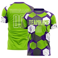Seragam Sepak Bola Gaya Kejuaraan Bahan Poliester Premium, Kit Sepak Bola Warna Kustom, Nama dan Nomor Pemain, Seragam Olahraga