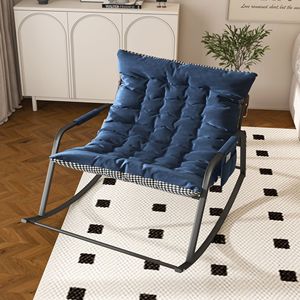 Poltrona a dondolo ergonomica e traspirante per tutte le stagioni con cuscini portaoggetti e braccioli, comoda poltrona reclinabile - Product Image 1