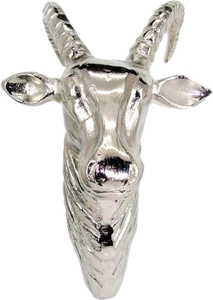 หัวกวางติดผนังอะลูมิเนียมสีเงิน ขนาด 18 ซม. x 43 ซม. ของตกแต่งผนังรูปสัตว์สไตล์โมเดิร์น งานศิลปะติดผนังโลหะ สำหรับห้องนั่งเล่นสุดหรู - Product Image 2