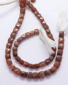 Cuentas facetadas de piedra del sol AAA en forma de cubo de 6-7 mm, cuentas de piedra del sol en forma de cubo 3D de 8 pulgadas, cuentas sueltas de piedra del sol natural para la fabricación de joyas. - Product Image 5