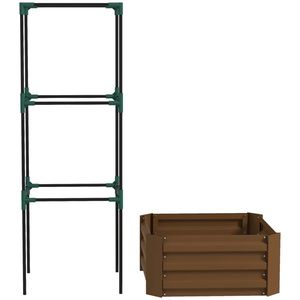 Fioriera Quadrata in Legno per Piante e Fiori, Modello INS, Forniture da Giardino, Vaso in Plastica per Irrigazione e Piantumazione - Product Image 2