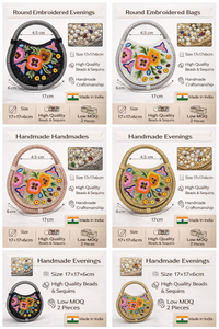 Pochette de soirée d'été bohème faite à la main avec perles florales, poignée ronde de luxe, sac à main vintage brodé pour femme, idéal pour mariage et fête - Product Image 6