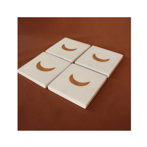 Juego de Posavasos de Mármol con Patrón Sólido Ecológico, Duradero, Lavable, de Piedra Natural, Estilo Moderno para el Hogar - Product Image 5